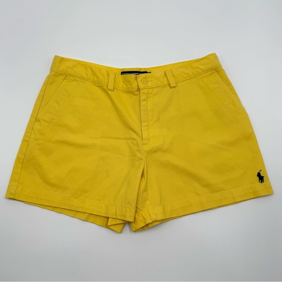 Ralph Lauren Sport Women’s Yellow Cotton Shorts Size 8 Inseam 4.5” - Picture 1 of 8